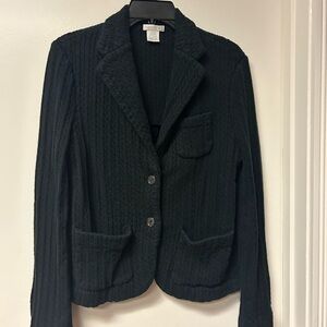 Worthington Women’s Black Ribbed Cardigan Sweater